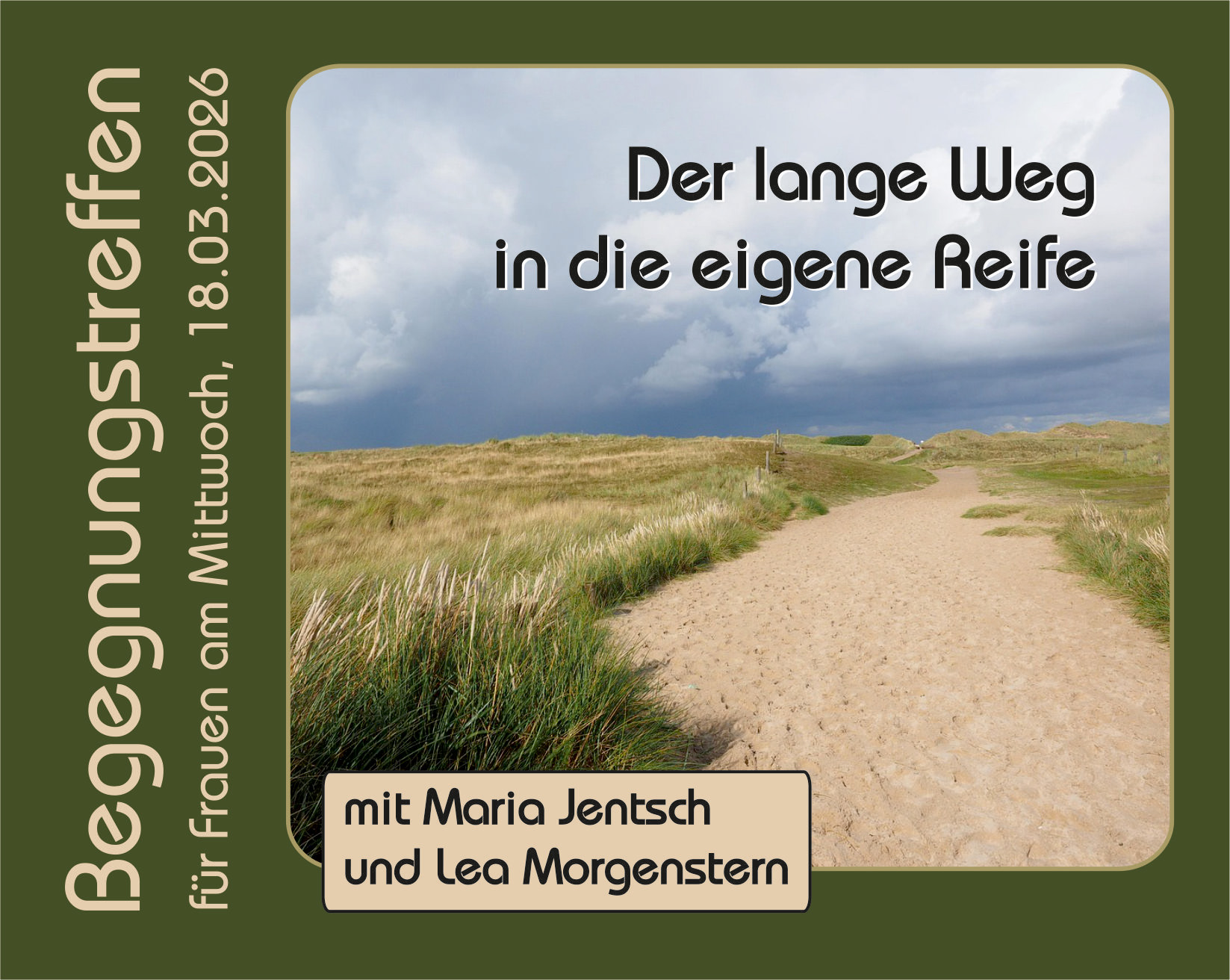 Abendveranstaltung am Mittwoch den 18.03.2026 18:30 Uhr - ca. 21:00 Uhr - Begegnungstreffen für Frauen mit Vortrag, Musik und Nahrung für die Seele